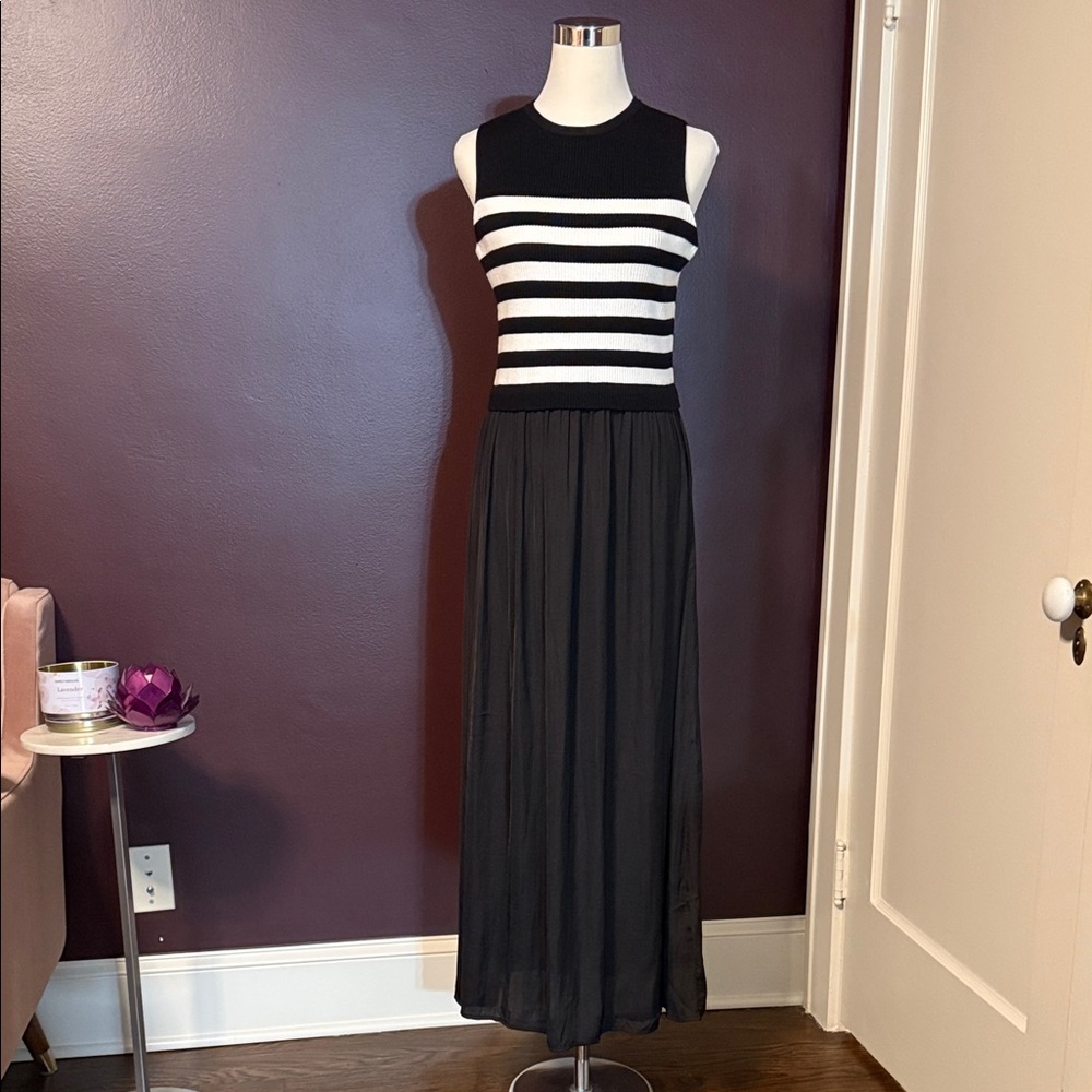 Lucky Brand Striped Black and White Maxi Dress